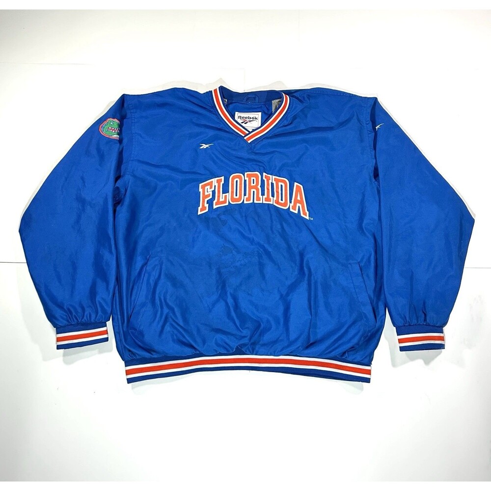 Vintage 1990s Reebok Florida Gators Pullover Windbreaker Jacket Size XXL Blue UF